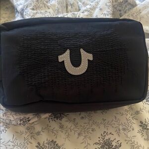 True Religion Black Toiletry Pouch